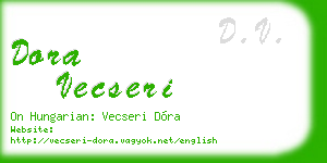 dora vecseri business card